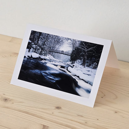 Stubb's Falls Winter Hikers - Greeting Card