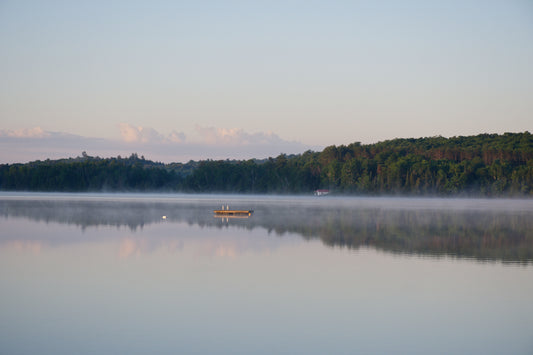 Oxtongue Lake Misty Morning - Greeting Card